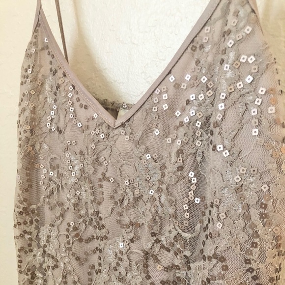 Sequin and Lace V-Neck Camisole Women's Size Large - Picture 4 of 5